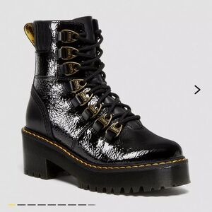 Dr. Martens Laurenne Patent Leather Lace UP Heel boots Ladies US6